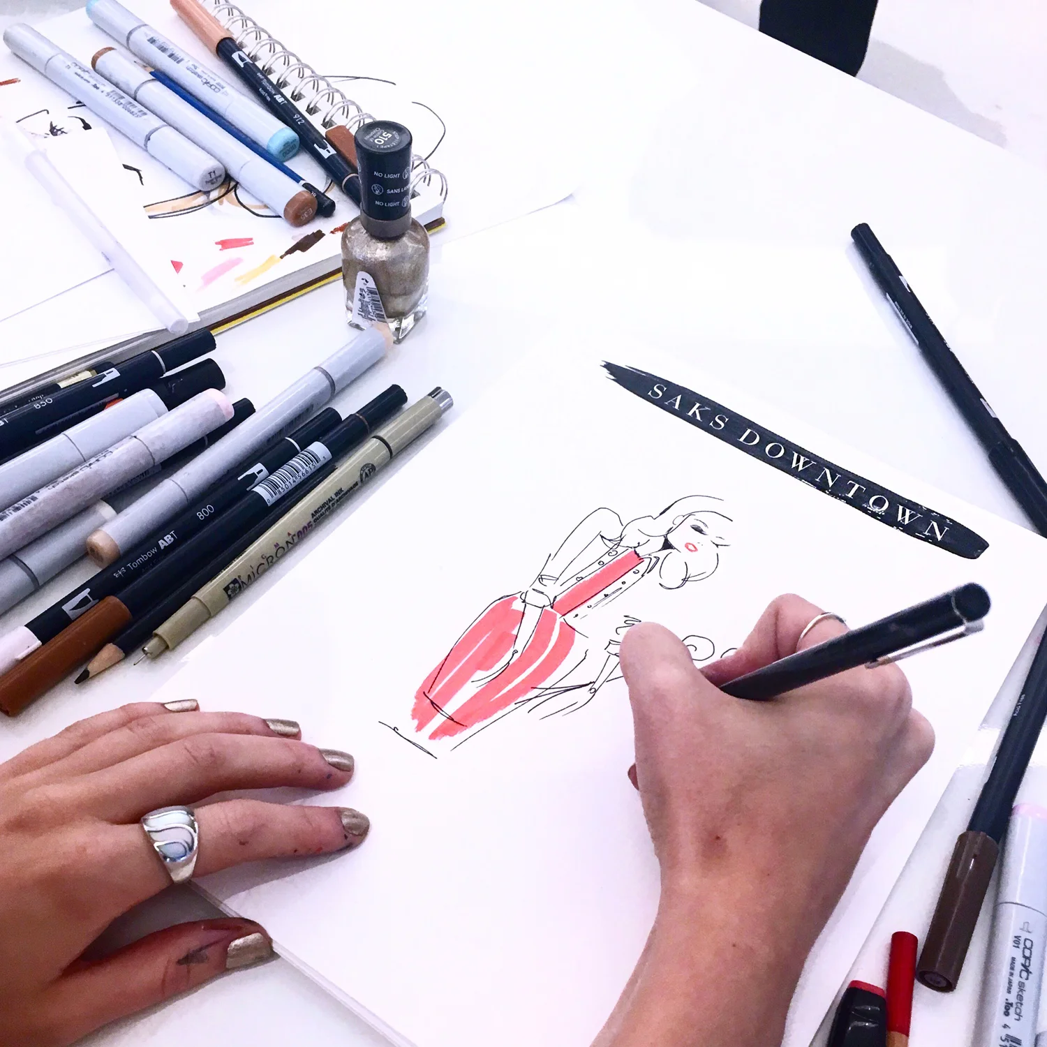 Live Sketching for Saks Downtown