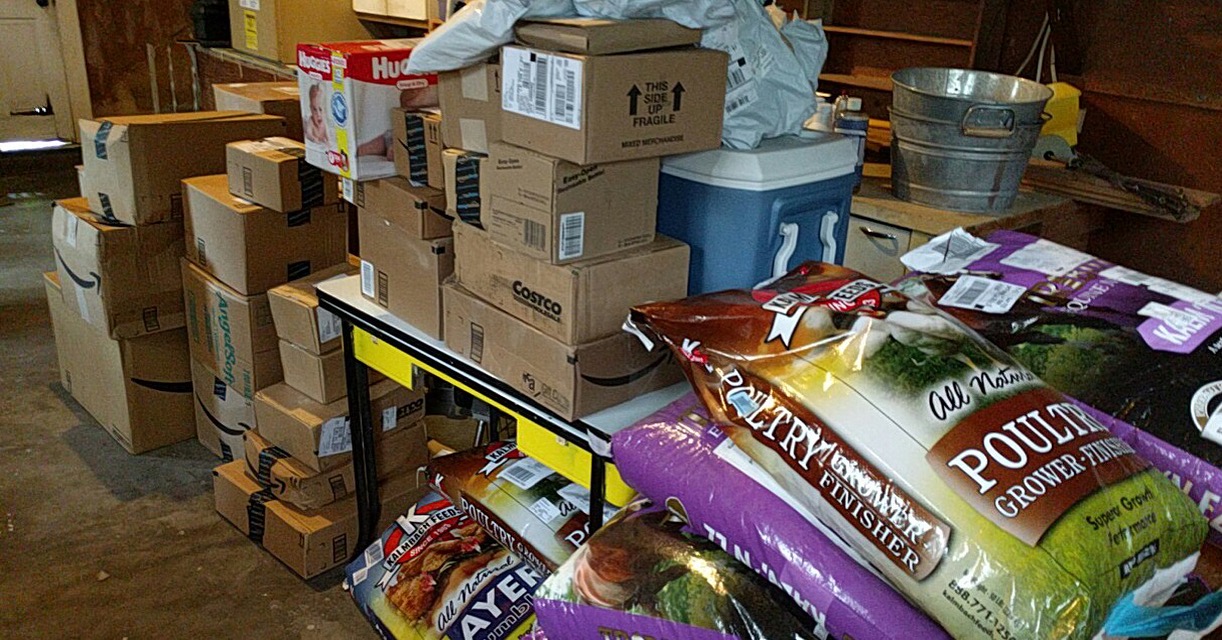 This was about one delivery's worth of goods. I averaged 4 trucks of delivers per day for over 2 weeks!