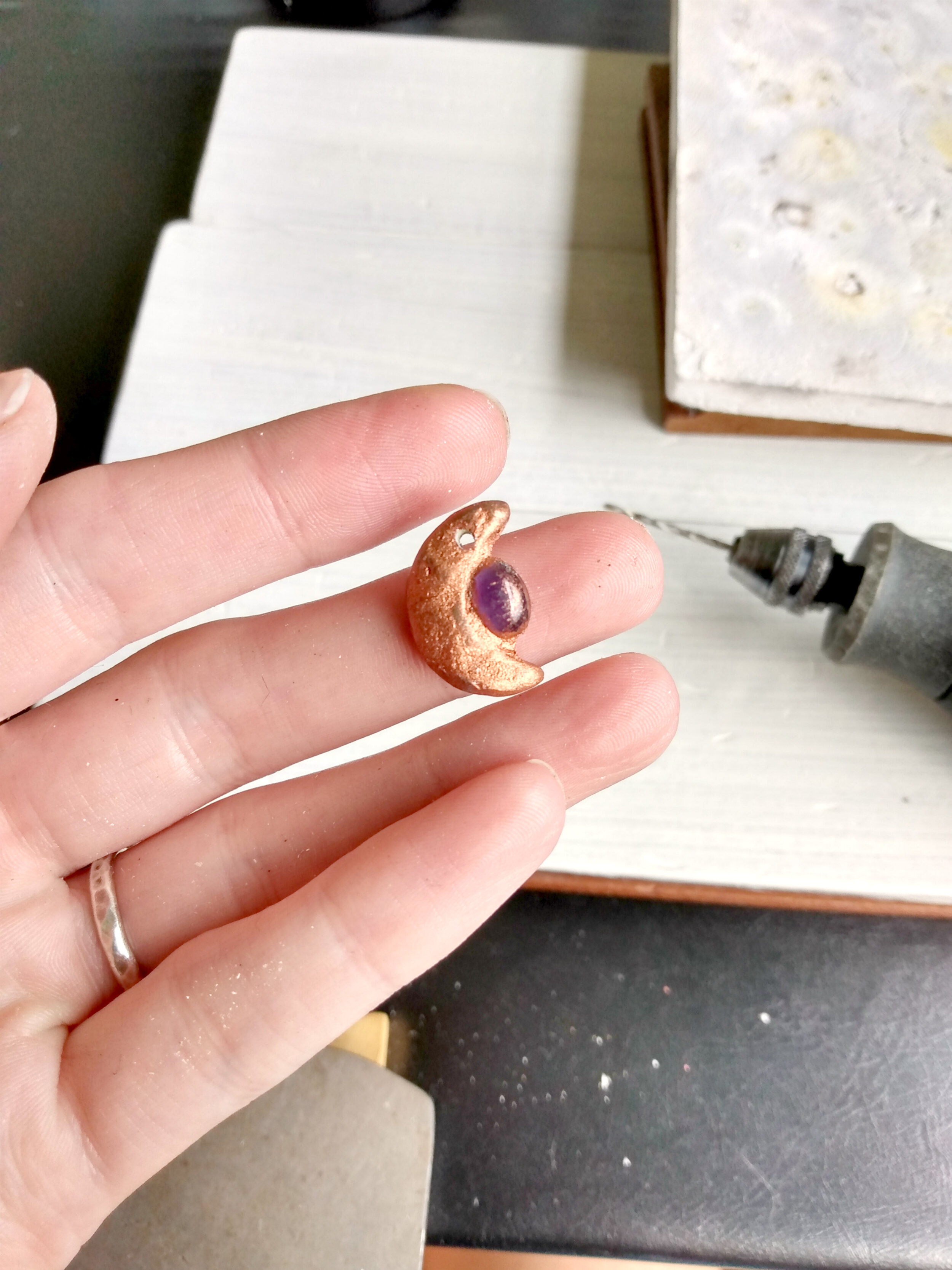 Step-by-Step DIY Pendant with Apoxie Sculpt and Patina Paints
