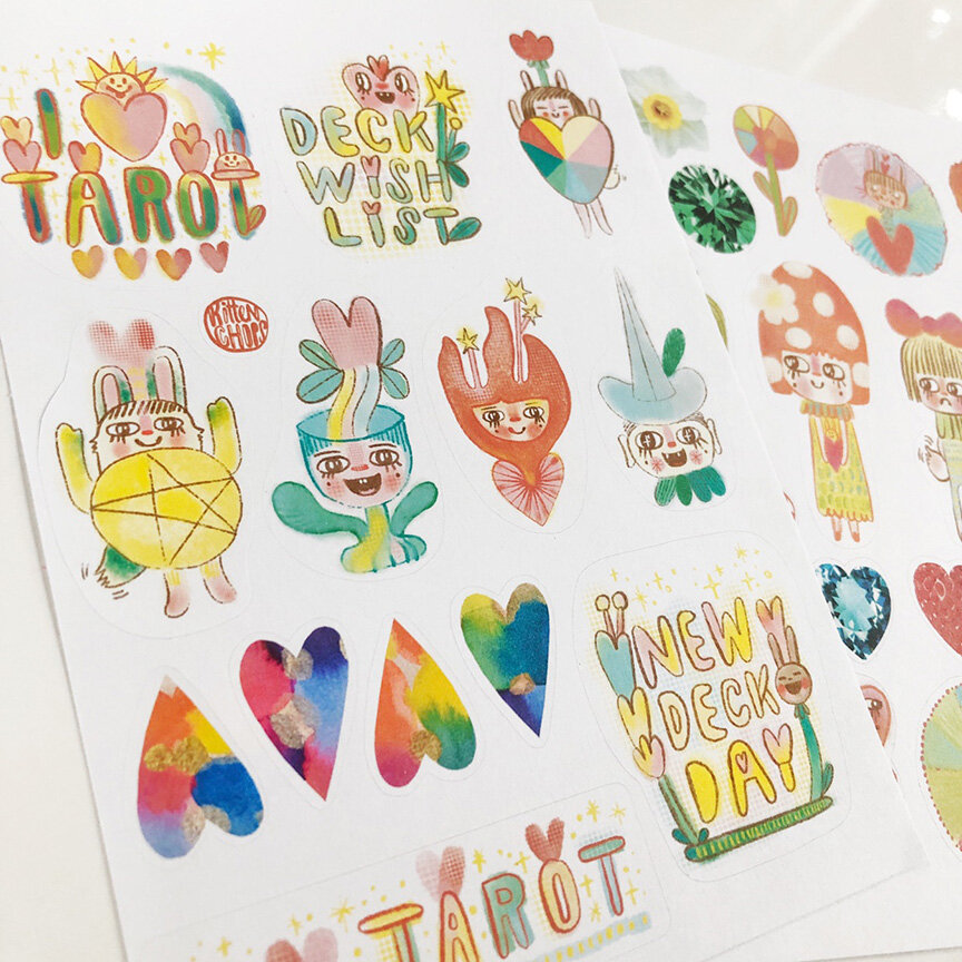 tarot journal, tarot stickers, tarot bffs, tarot bff sticker, tarot best  friend sticker, — KittenChops Illustration