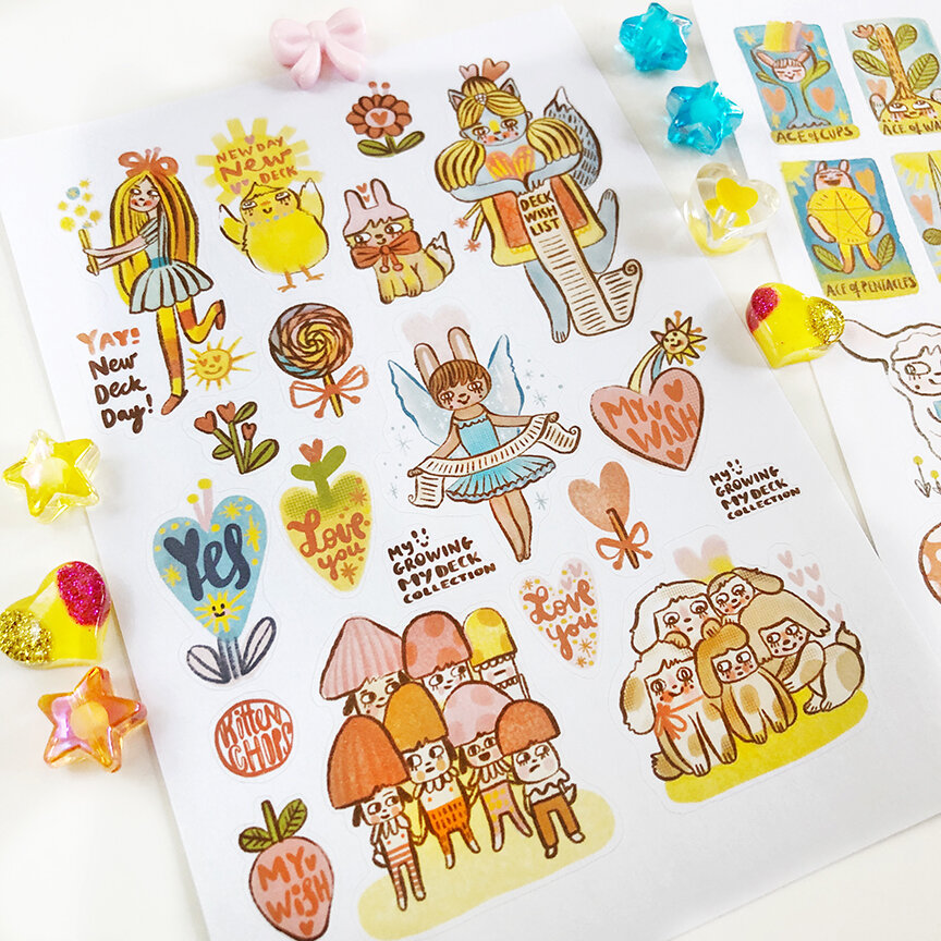 Tarot Stickers, Cute Tarot stickers, Tarot journal stickers, tarot bujo  stickers, — KittenChops Illustration