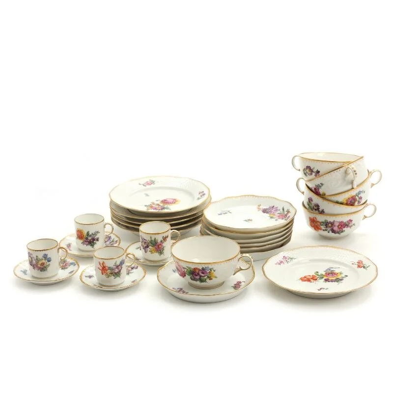 19th and early 20th Century Royal Copenhagen Coffee/Dessert Service for 6