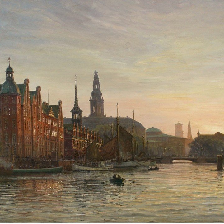 Painting of Borsen and the Copenhagen skyline by one of my favorite Danish artists, Vilhelm Arnesen. My heart is hurting at the loss of this magnificent dragon spire which has guarded over Copenhagen for more than 400 years...