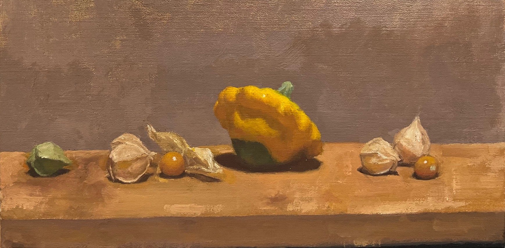 Husk Cherries and Squash Still Life by Janice Barnes