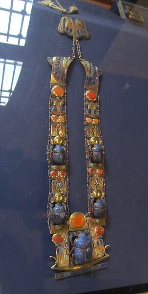 Necklace featuring scarabs