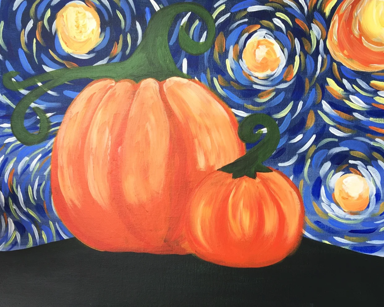 "Starry Night Pumpkins"