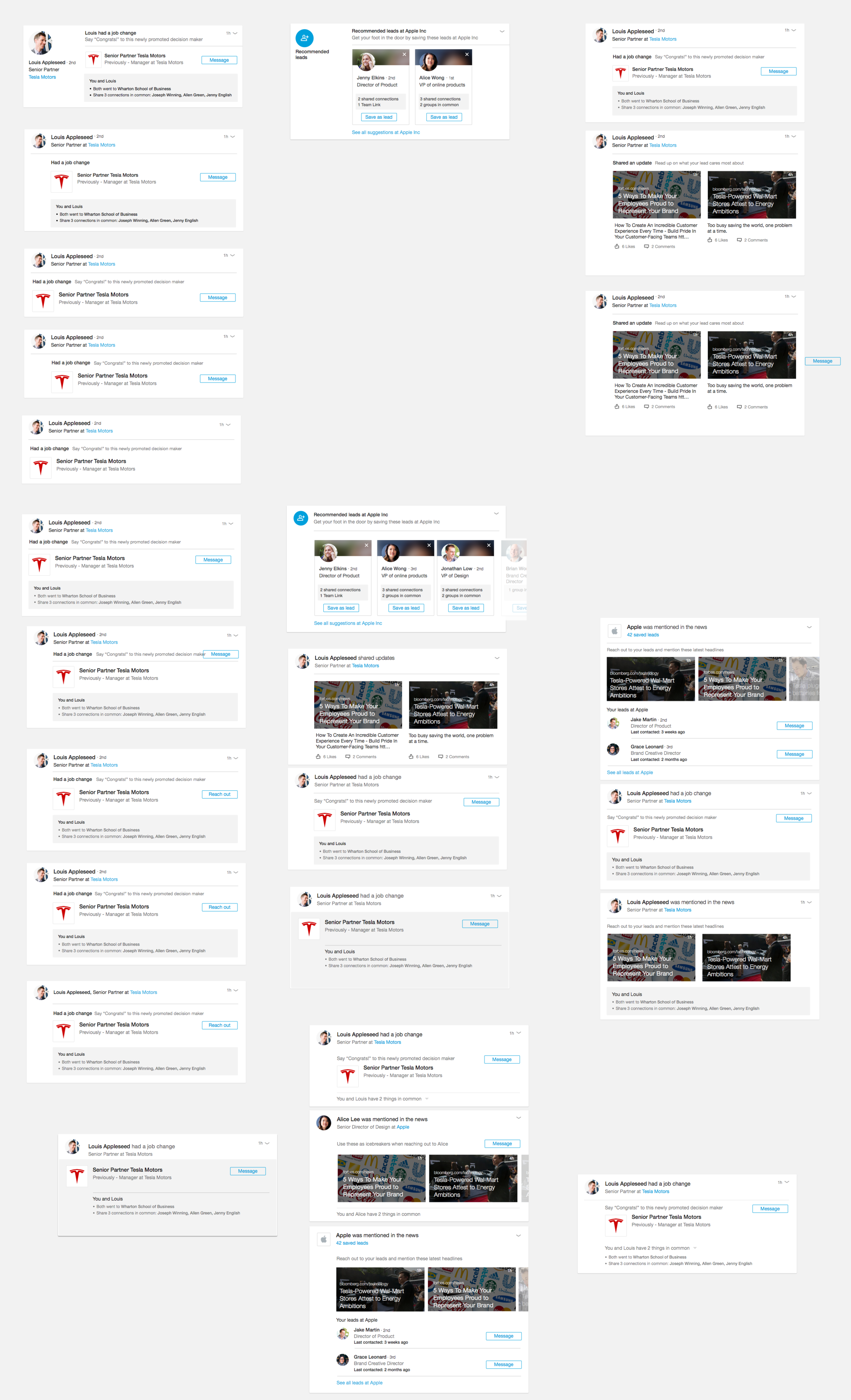 A glimpse at all the updates I redesigned to highlight the content, inline context, and call to action