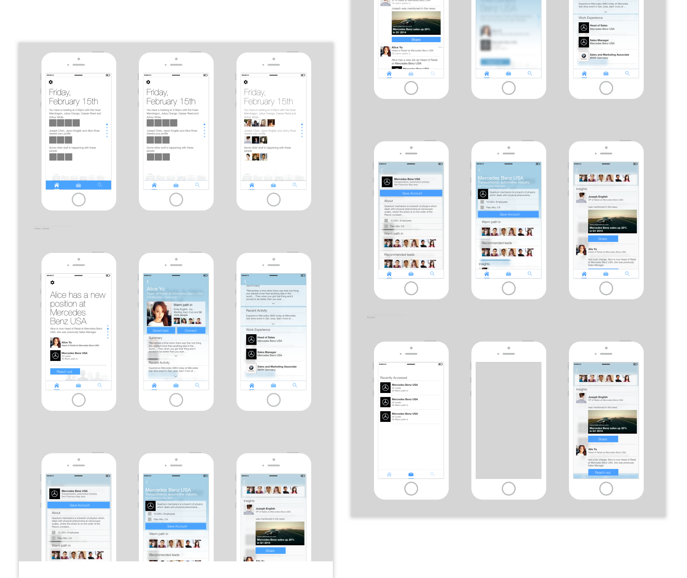 Early versions of the two ideas we iterated on.