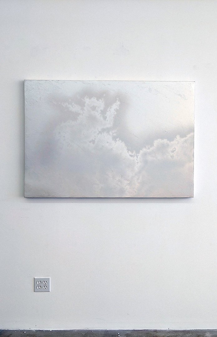 Installation View of Quicksilver #5, 2020, acrylic on canvas, 36 x 48 inches