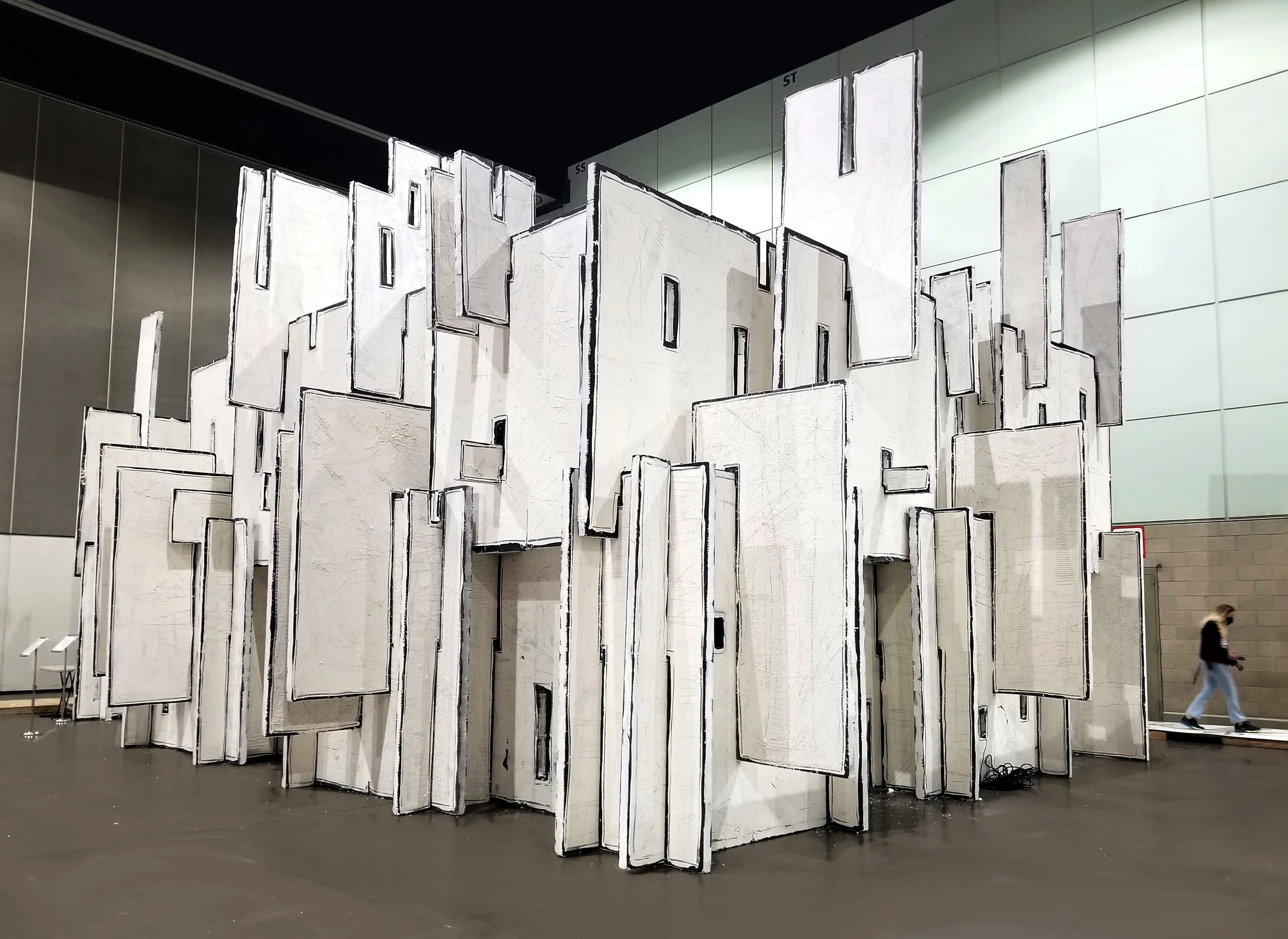 Memorial to the Future, Modular, 25ft x 30ft x 30ft 2022 Polystyrene + Lime Plaster [thumbnail and top photo]