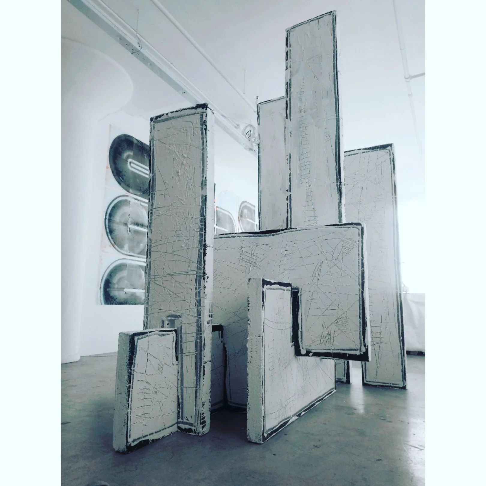 Untitled. Modular, 12ft x 8ft x 8ft, 2022 Polystyrene + Lime Plaster