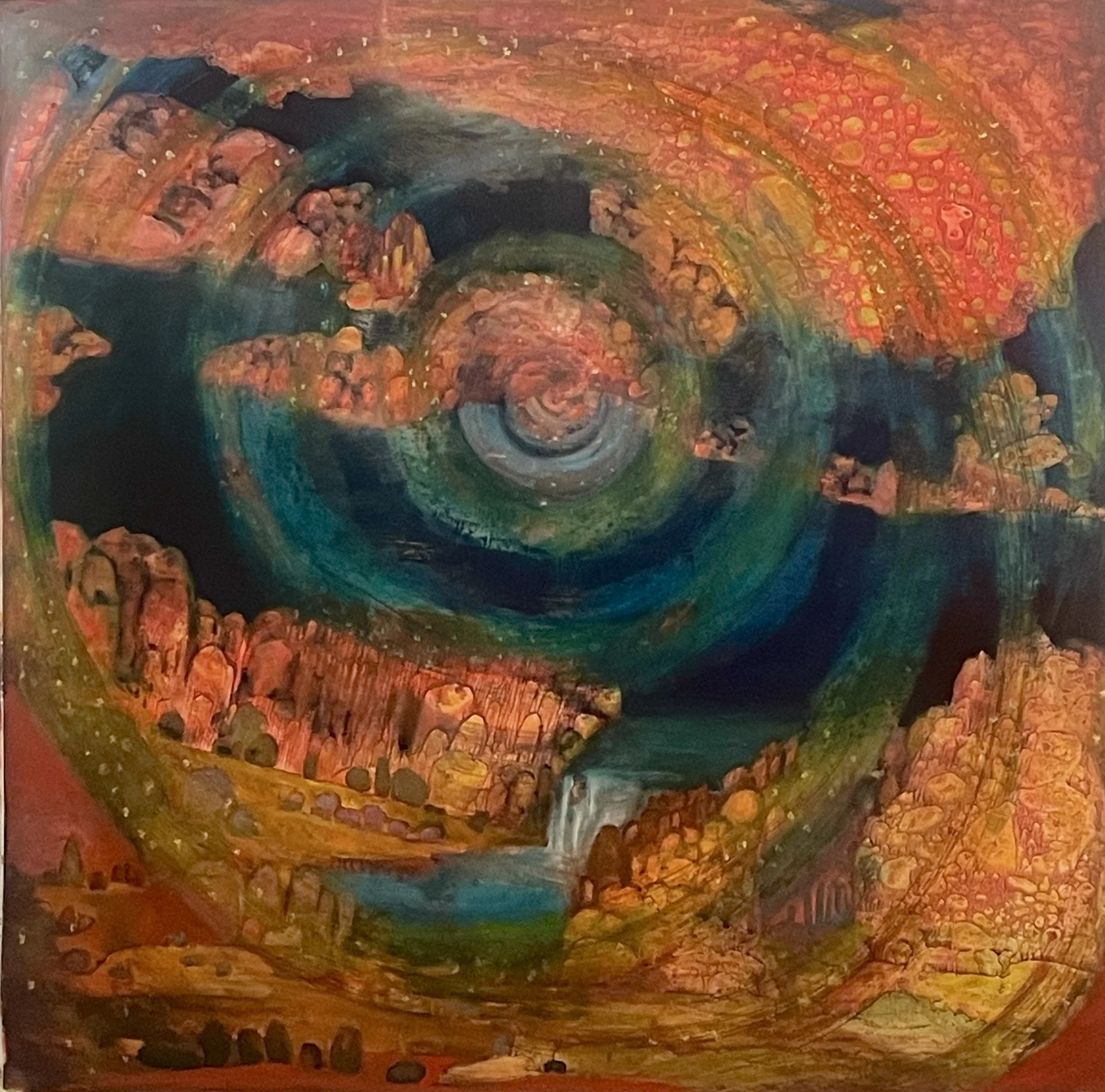 Around and around, 2024 60" x60, oil on canvas