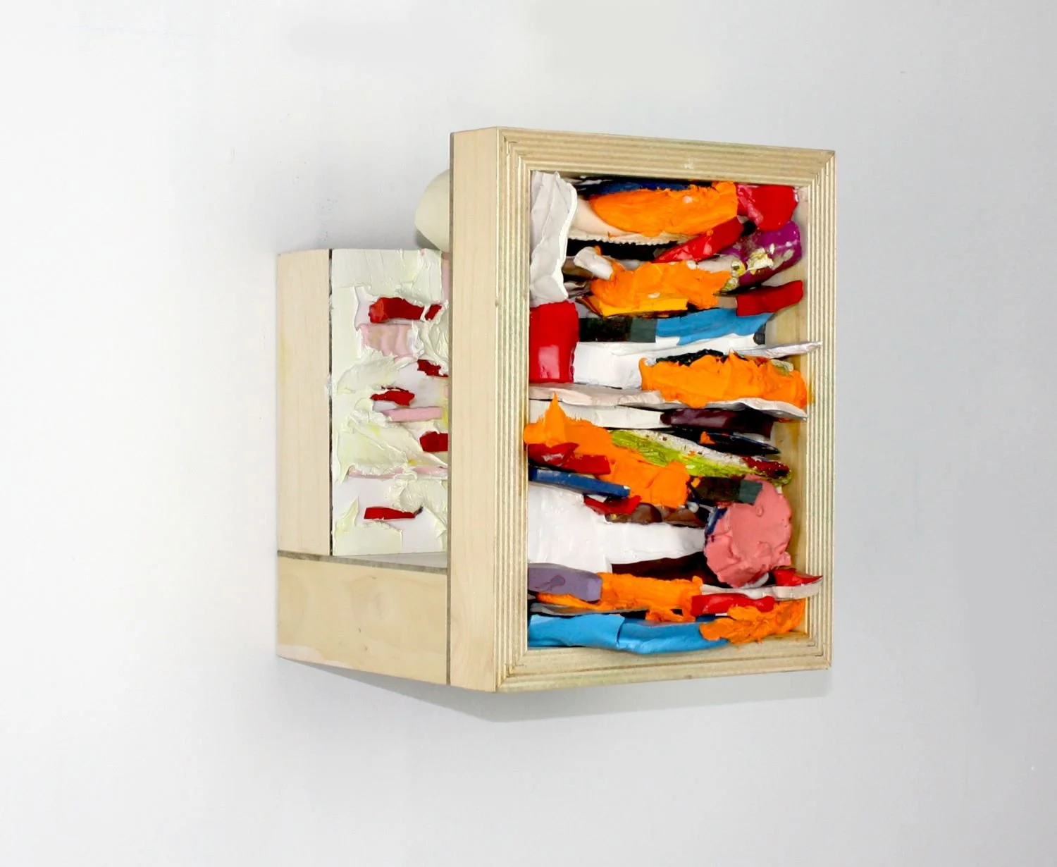 ‘Two Sided Story’, 2019, 10”x8”x10”, oil, ink, latex, enamel & caulk on wood panel construction. Retail ($2000.00) 