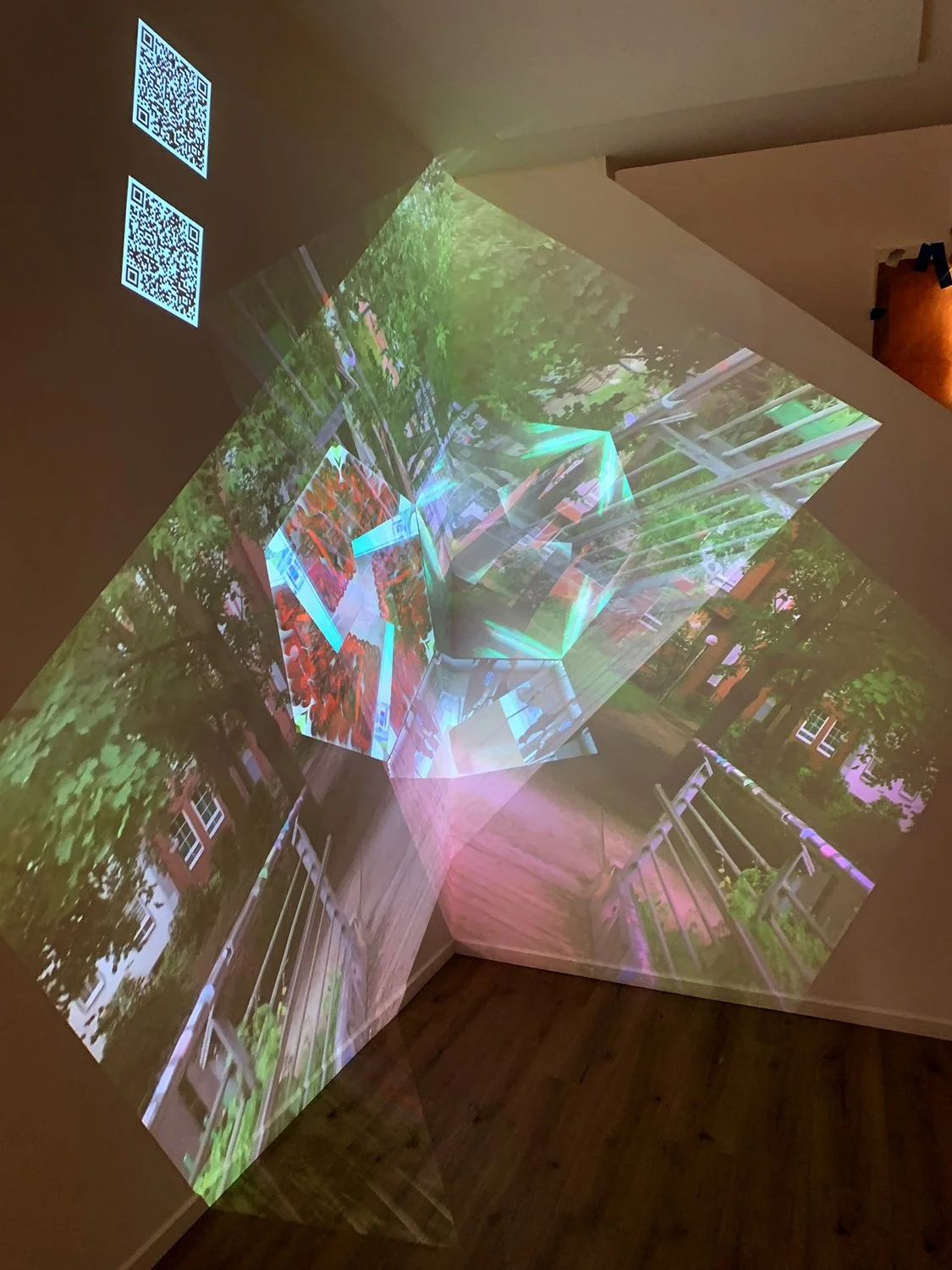    Bridges Beyond Edges,   2024, in collaboration with Eugene Ahn, interactive video installation and augmented reality features, dimensions variable, designed for the exhibition Method, curated by Kira Xonorika with SUPERCOLLIDER, Angels Gate Cultur