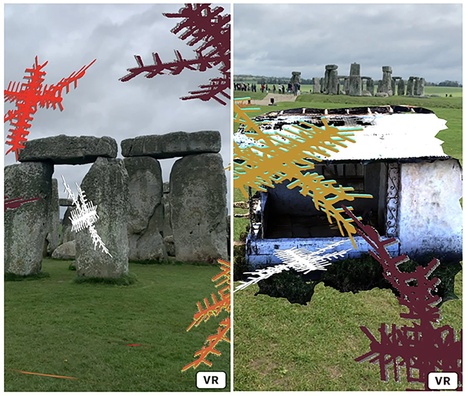    Revolutions Generators series  , 2022, in collaboration with Eugene Ahn, Stonehenge intersection, augmented reality feature, dimensions variable 