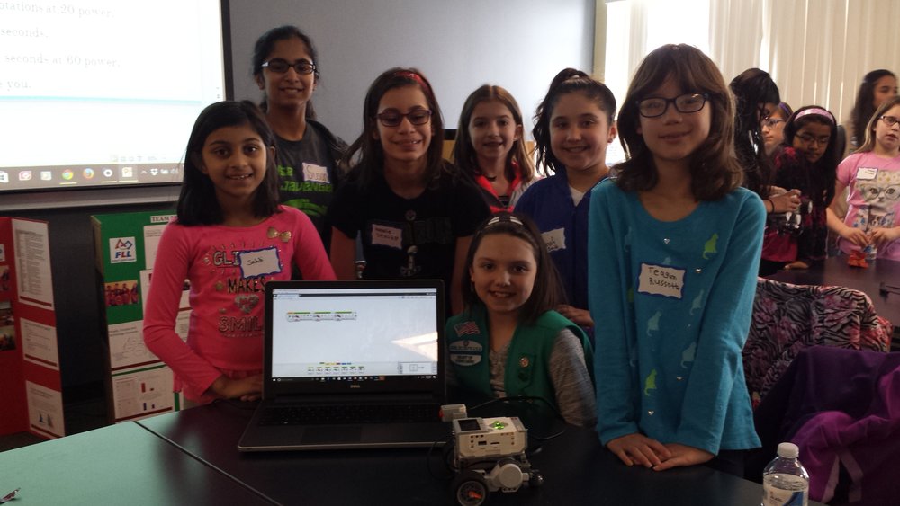  Susan and her team's successful program!&nbsp;Girls Robotics Camp, March 2017. 