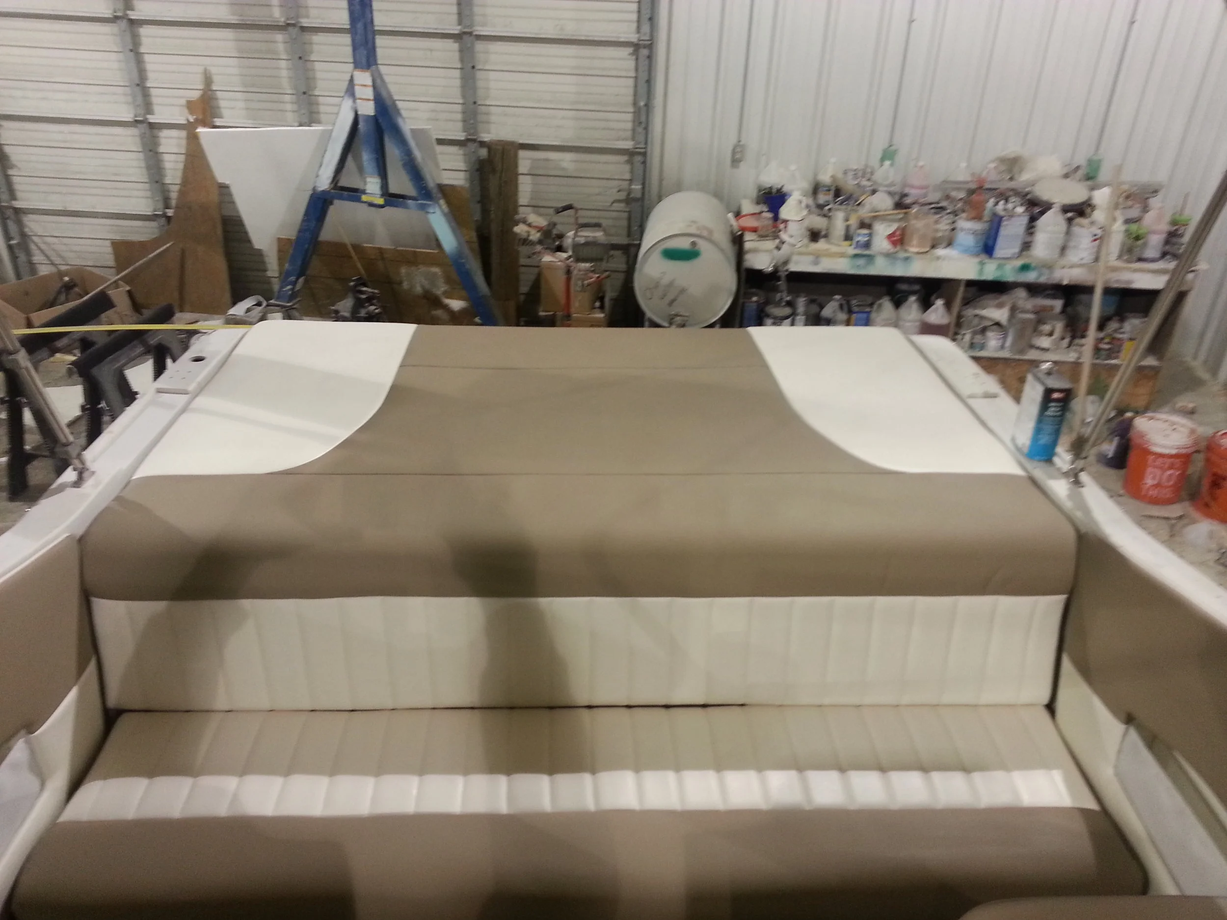 custom upholstery and sewing for marine and automotive interiors in michigan and canada and ohio with vinyl and leather furniture