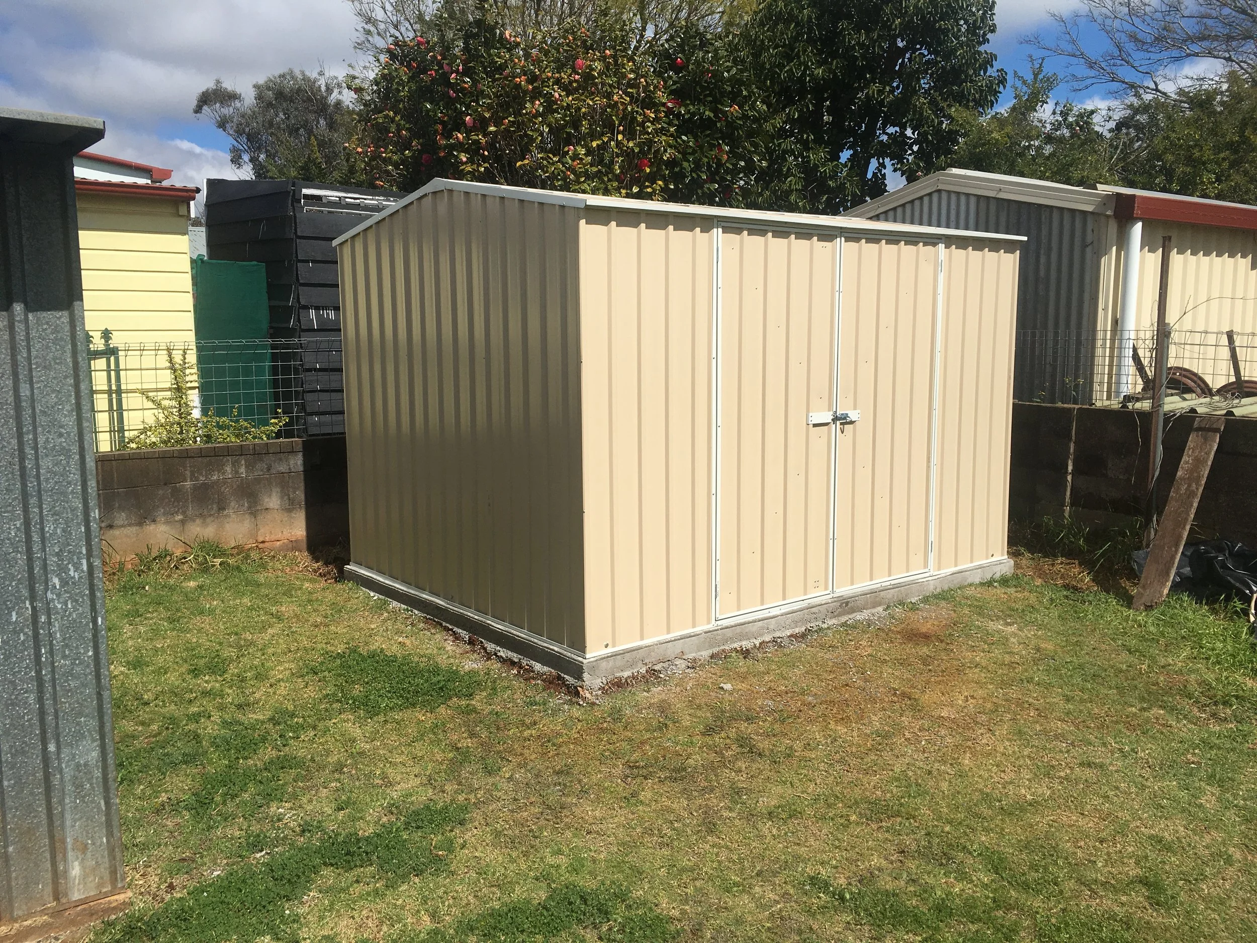 New garden shed and concrete slab