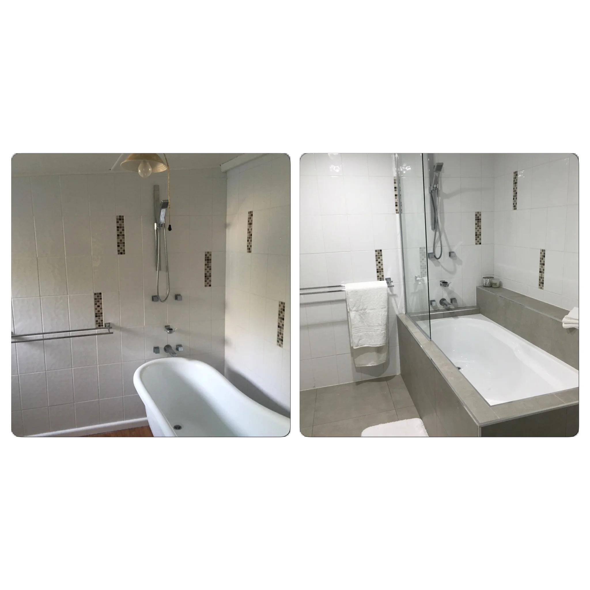 New bath install using existing plumbing