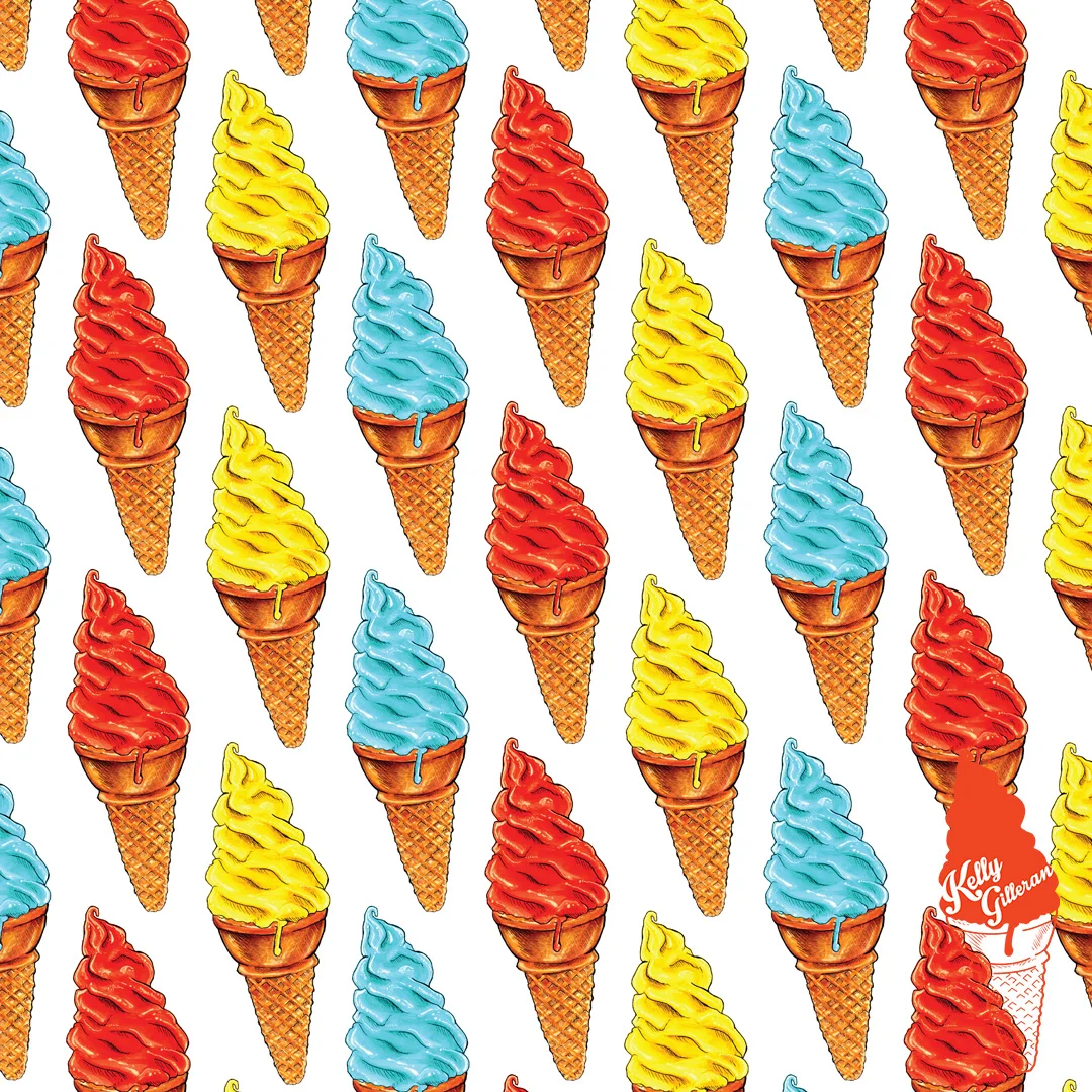 “Red, Yellow Blue Soft Serve Pattern” 2016.