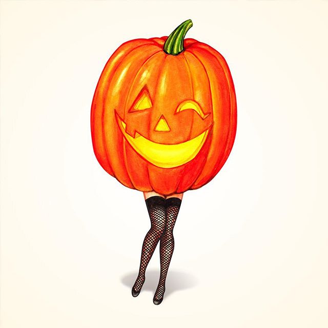 So excited for #halloween 🎃!
Pumpkin Pin-Up &amp; Pumpkin Pattern now available on @redbubble @society6 &amp; @spoonflower