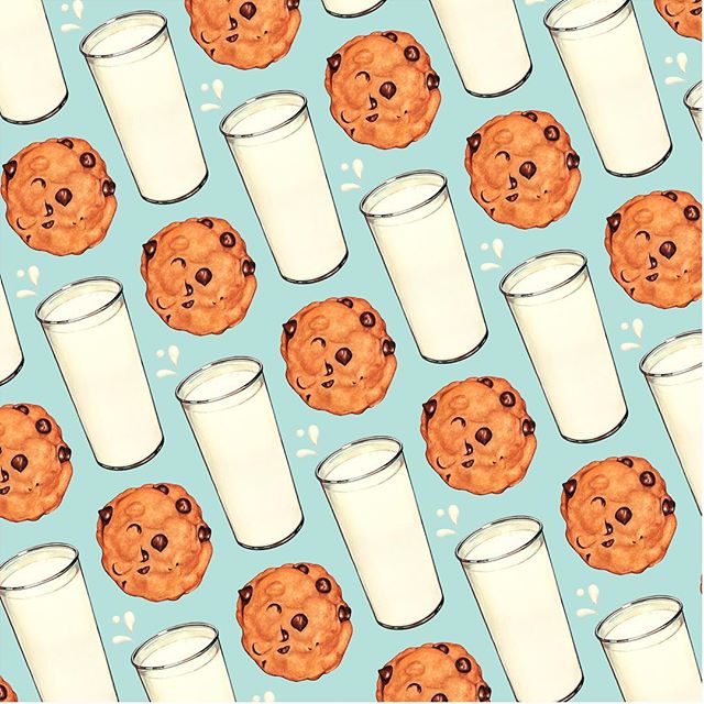 &ldquo;Milk &amp; Cookies Pattern&rdquo; &amp; &ldquo;Cookie Pattern&rdquo; now available on @spoonflower ! 🥛🍪