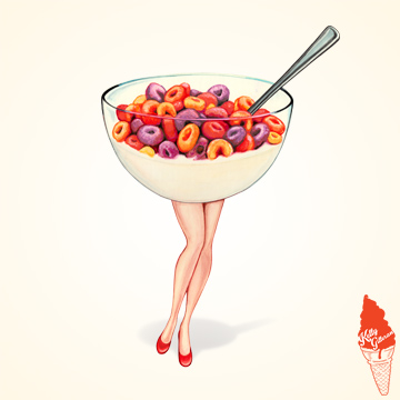 "Cereal Pin-Up: Fruit Loops" 2019.