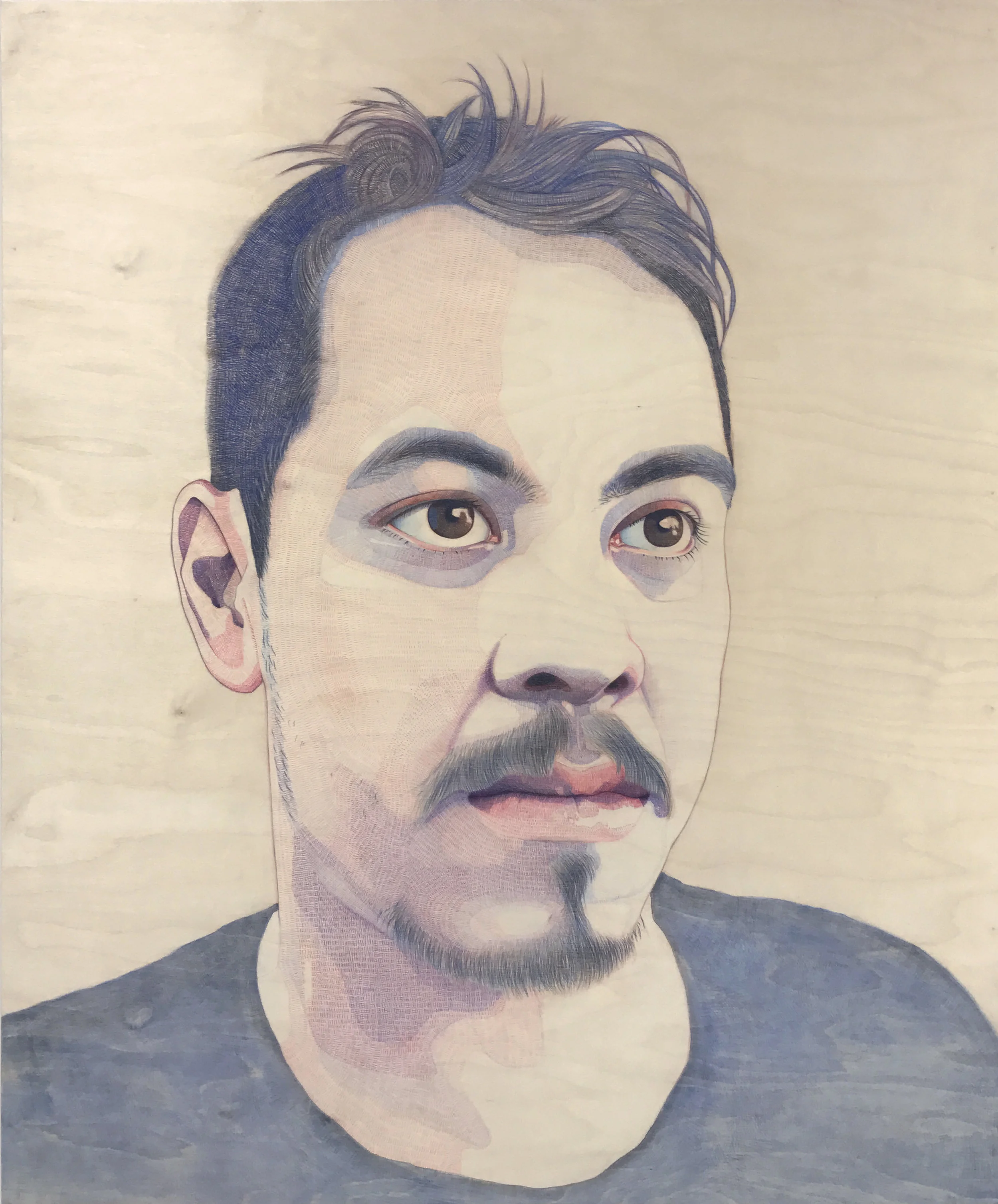 Abdul / coloured pencil and acrylic on plywood / 2000x1500mm / 2017