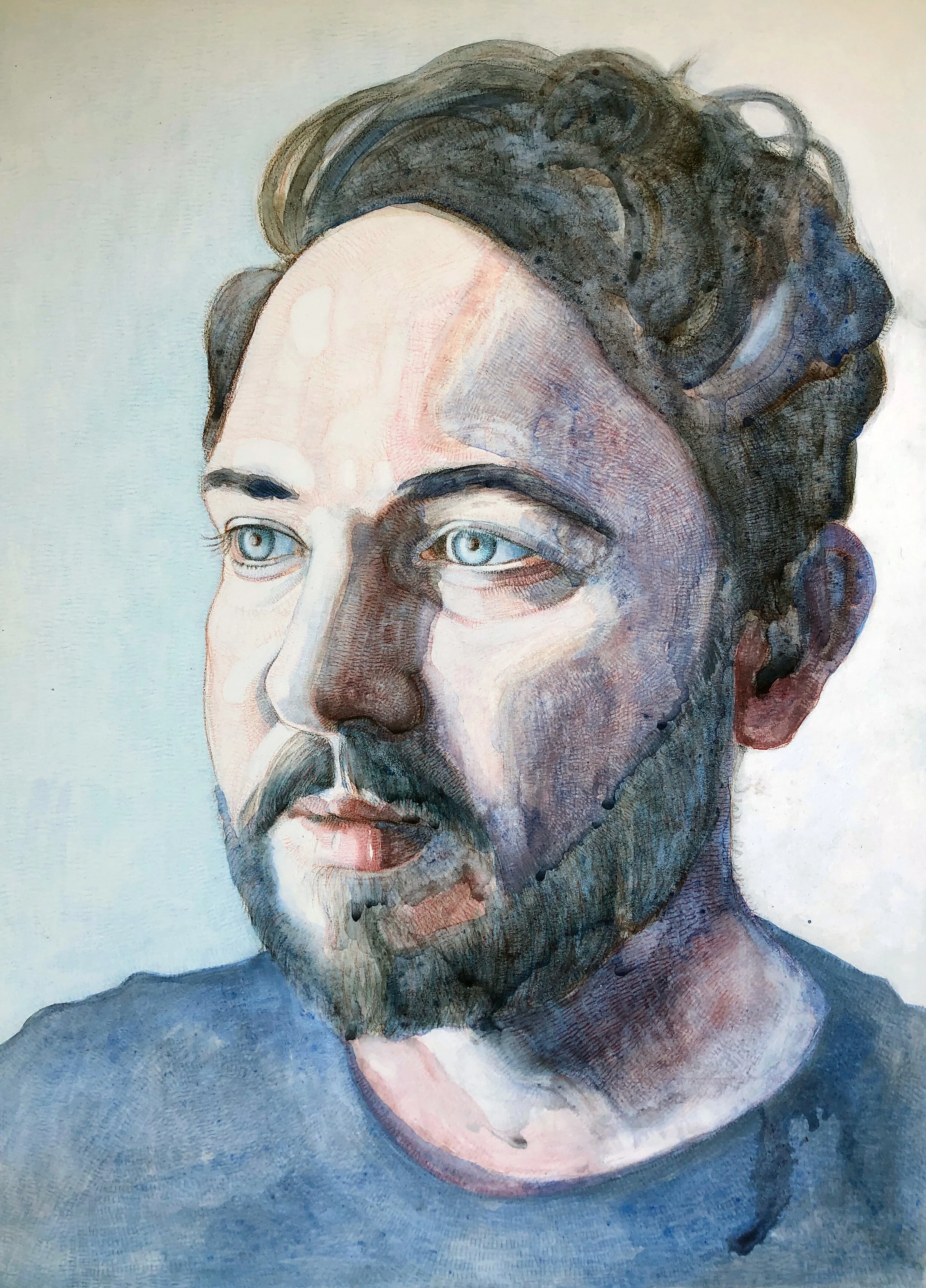 Liam / coloured pencil and acrylic on board / 305x405mm / 2018