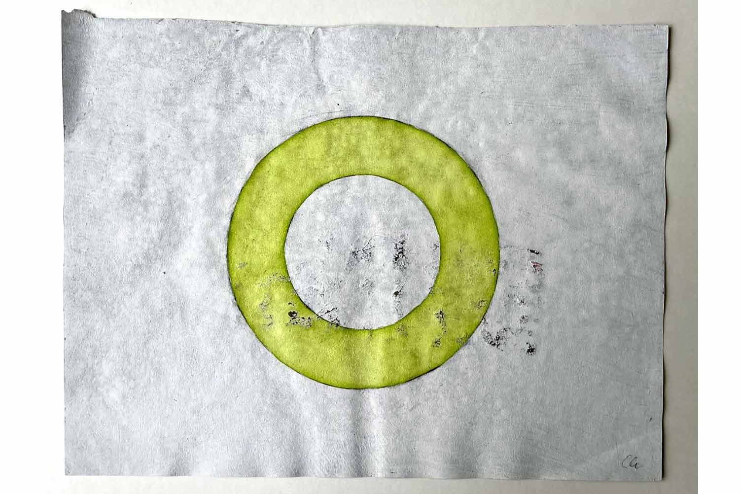  Kreis grün, Aquarell auf Papier, 22,5 x 28,5 cm 