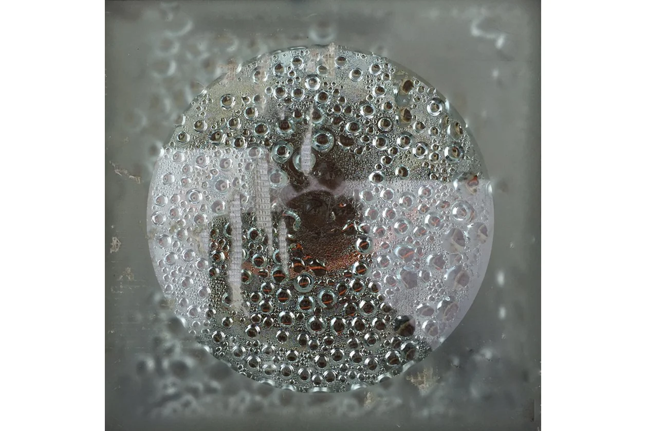  Kreis, Wassertropfen auf Glas, Foto 