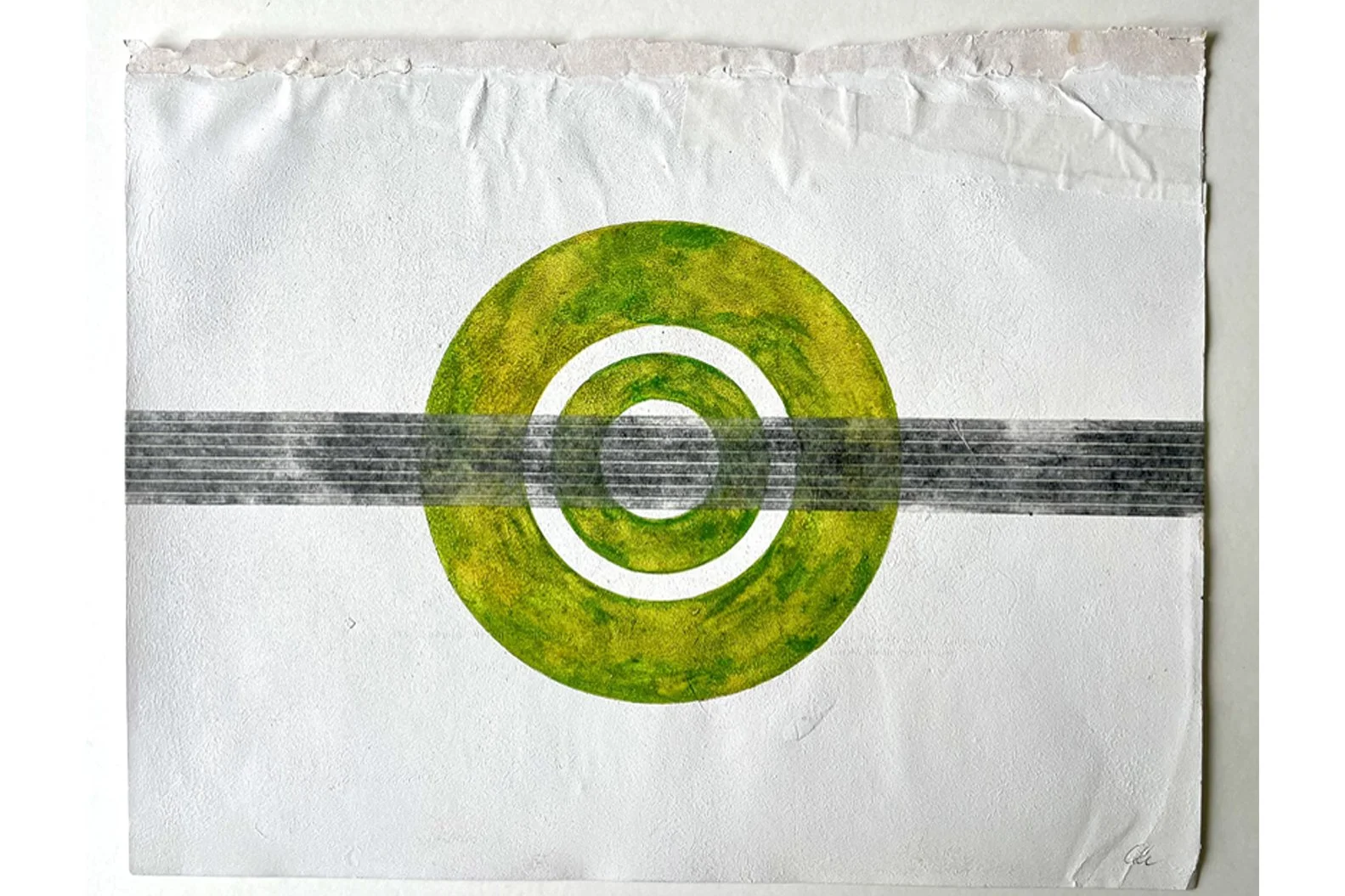  Kreise, Aquarell, Graphit-Streifen auf Papier, 22,5 x 28,5 cm 