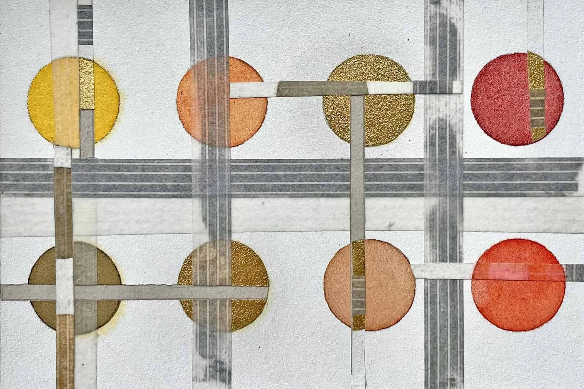  Kreise, Collage auf Karton 1, 13x19 cm  