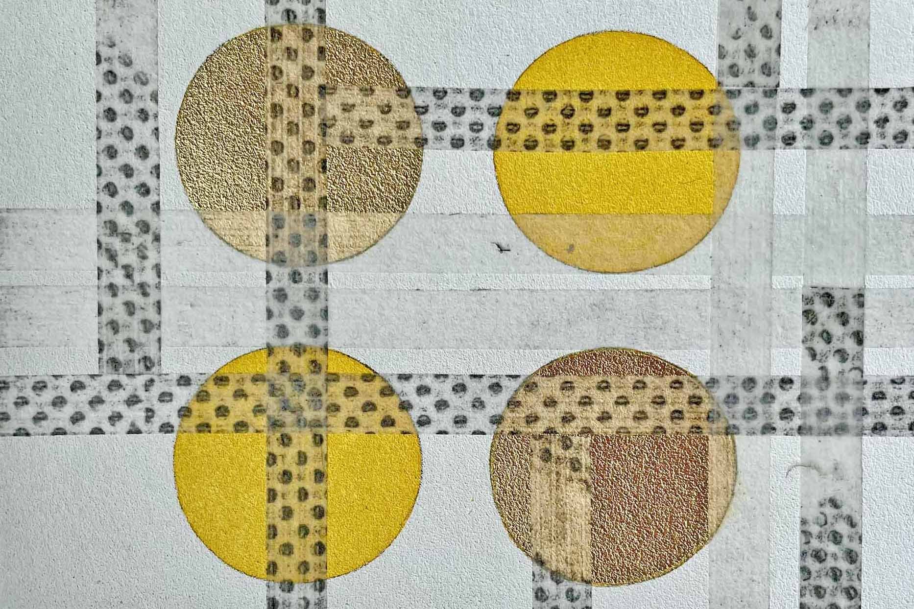  Kreise, Collage auf Karton 4, 13x19 cm 