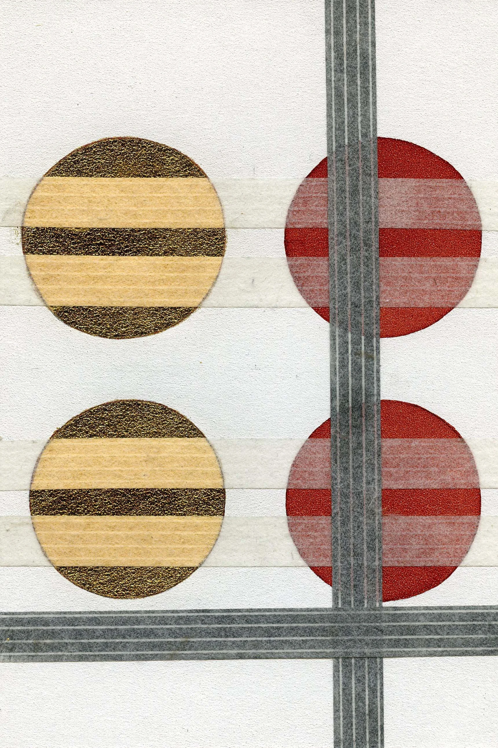  Kreise, Collage auf Karton 5, 19x13 cm 