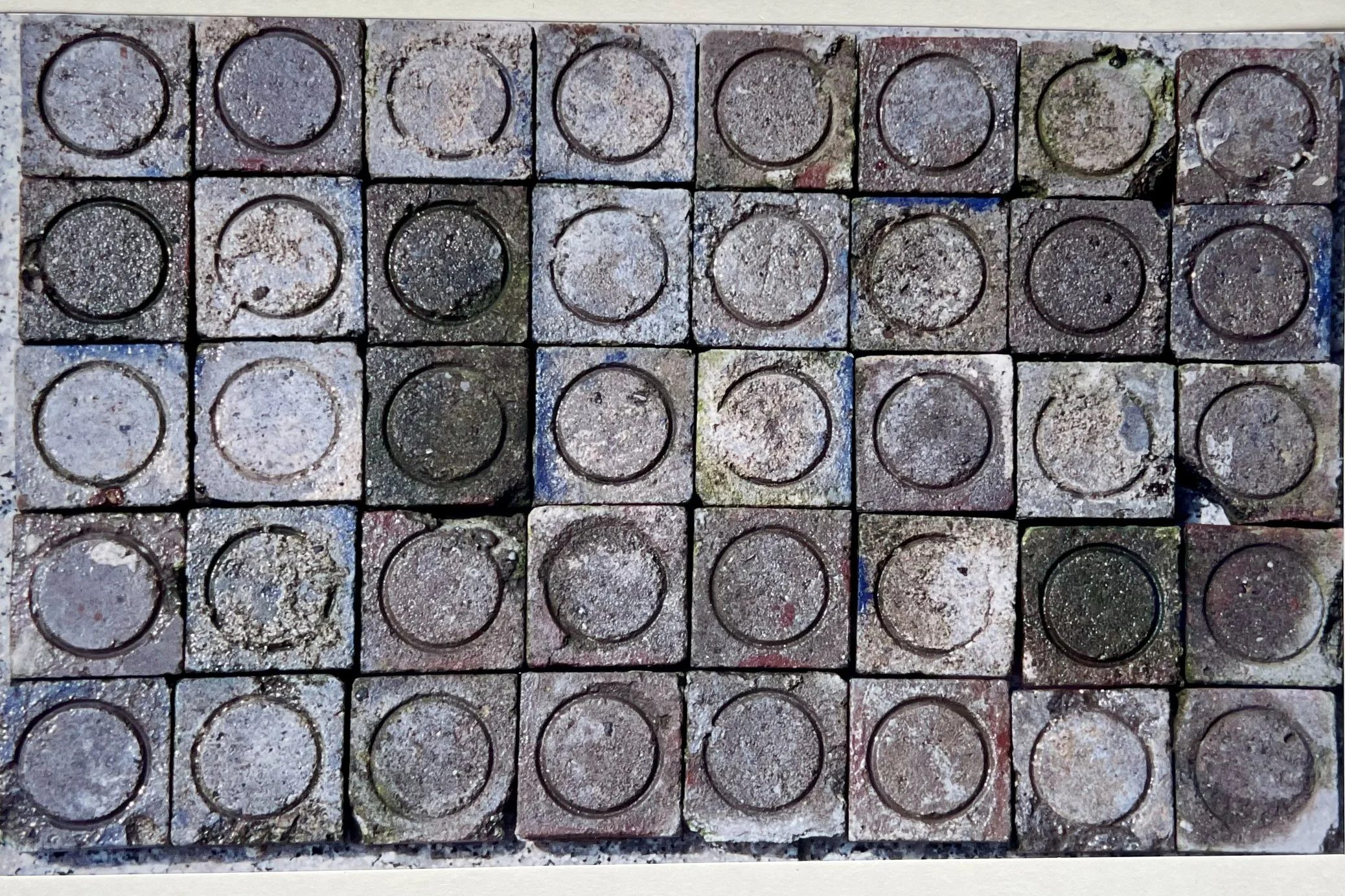  Kreise, Stein-Plättli, je 7x7 cm 
