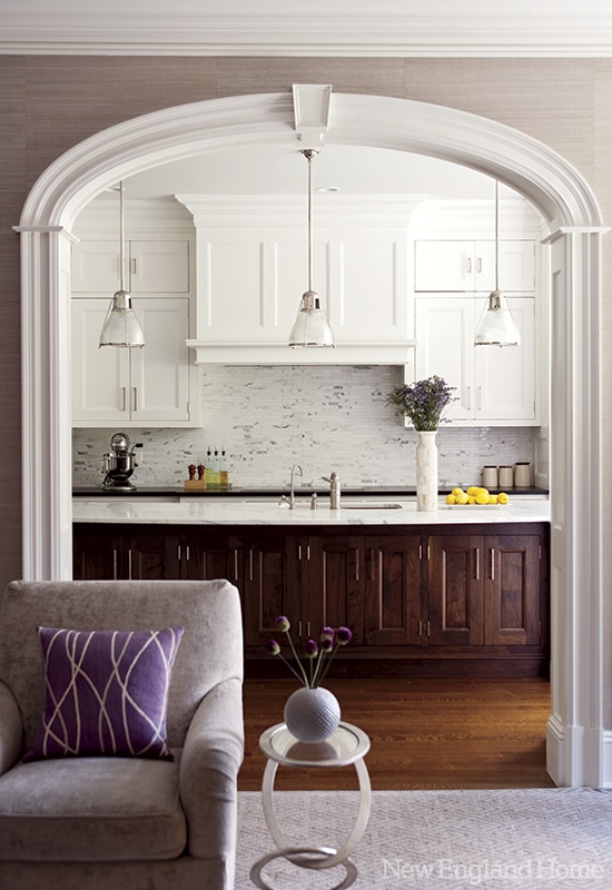 Builder and interior architecture: Ed Zimmermann, Bradford Estates | interior design by Carey Karlan, Last Detail Interior Design via New England Home