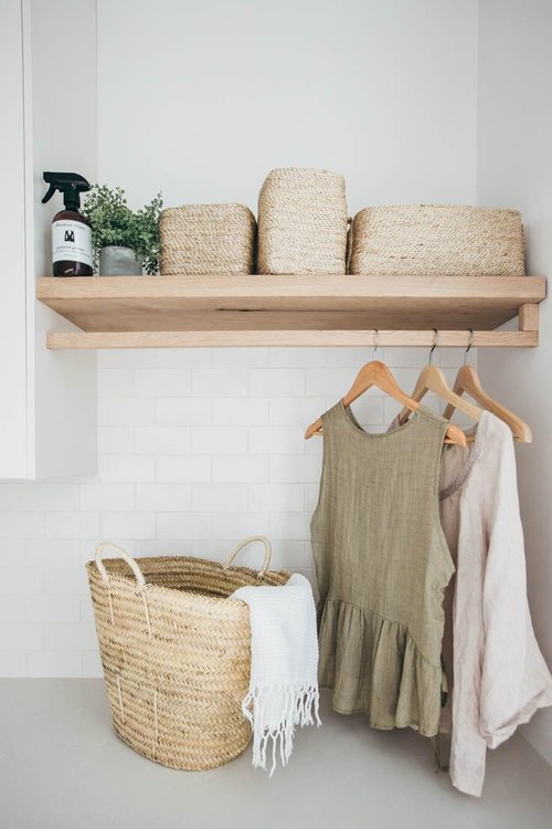 Stylish Laundry Hanging Rails That I, Wooden Wall Mounted Clothes Rail