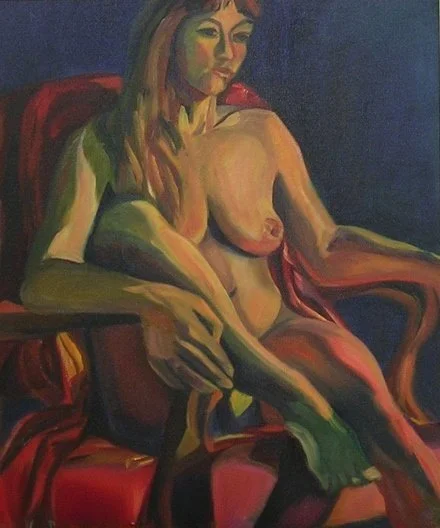 Nude in Red Chair