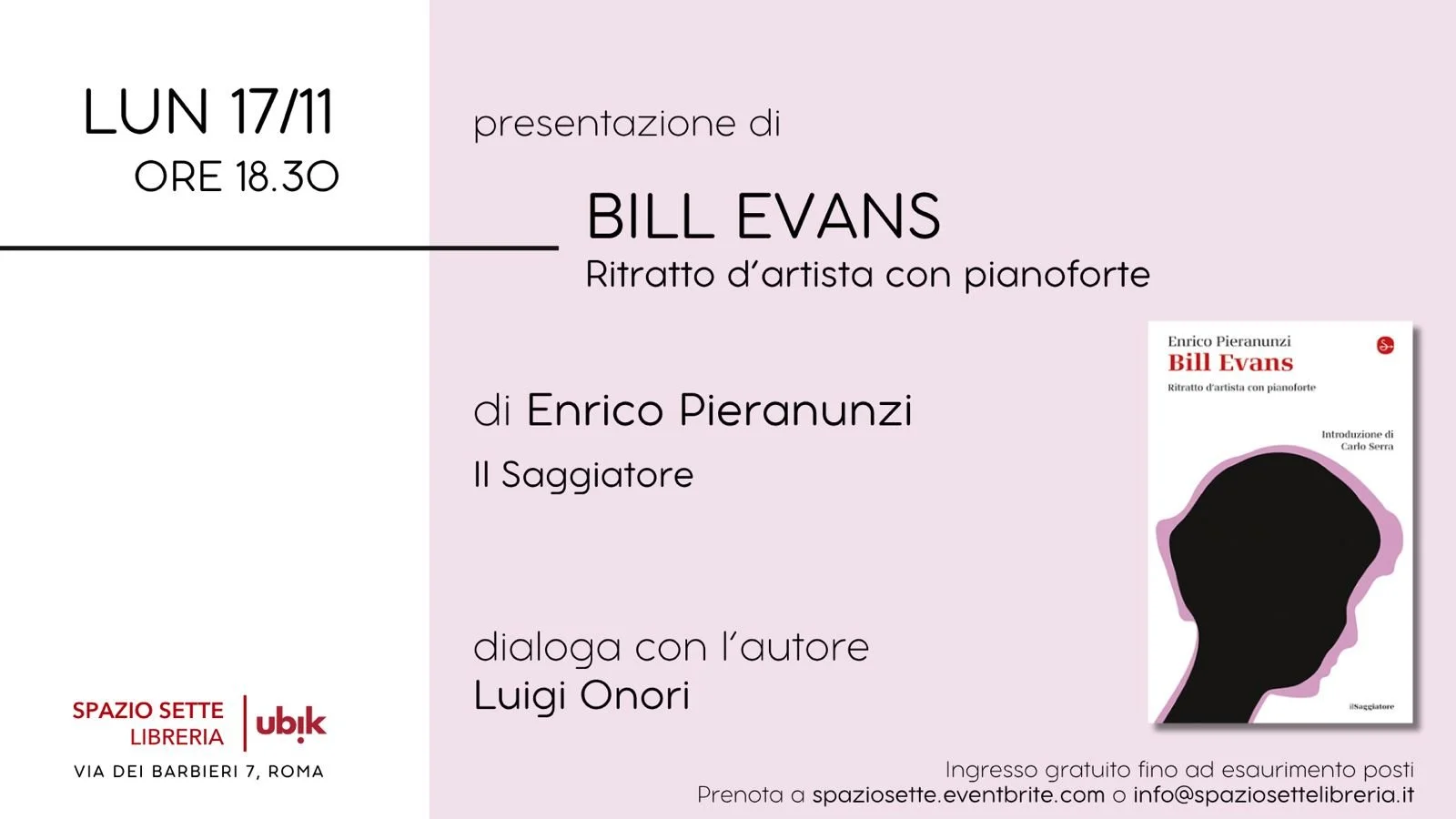 Lunedì 17 Novembre - 18:30 - Roma