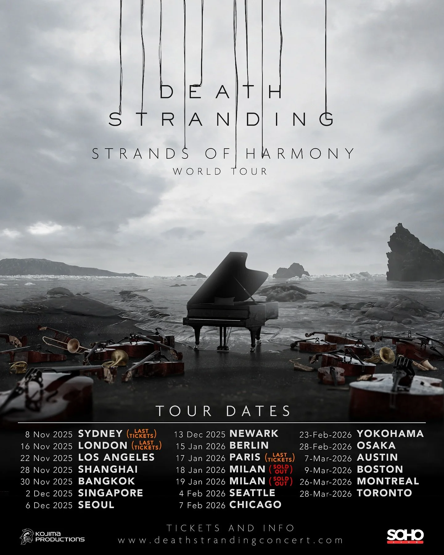 📦 The DEATH STRANDING Strands of Harmony World Tour kicks off in less than 6 months! Stay tuned for new announcements including merch, special guests and much more.

🎟️ Info &amp; Tickets at the link in bio.

#DeathStranding #DeathStranding2 #PS5 #