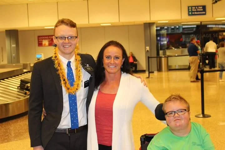 Leslie with her two sons Morgan (21) and Easton (18)