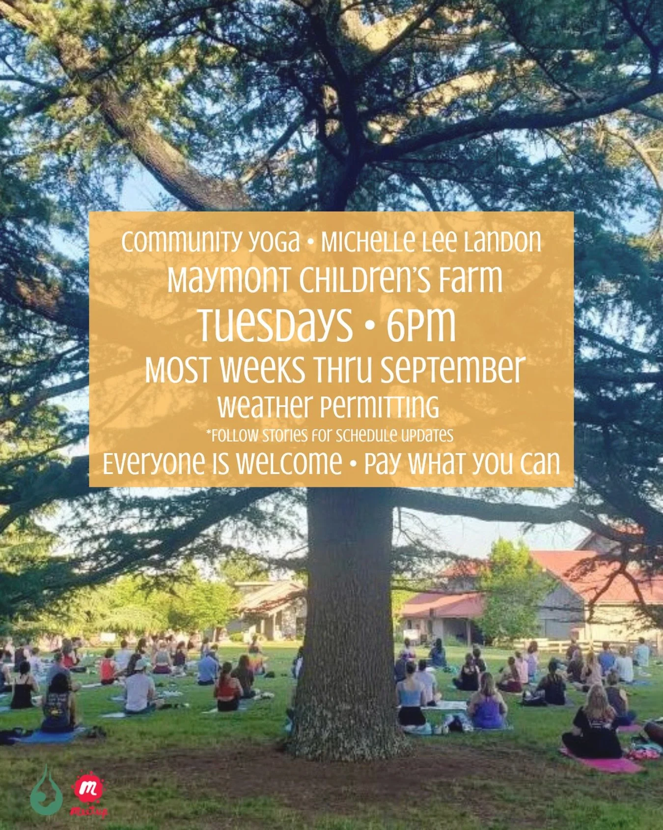 COMMUNITY💚
Grateful to be celebrating the 9th season of Community Yoga at @maymont_rva this year💫

Mindful movement, breath &amp; meditation accessible for everyone. Come as you are, take what you need.

[most] Tuesdays thru September 
6pm &bull; M