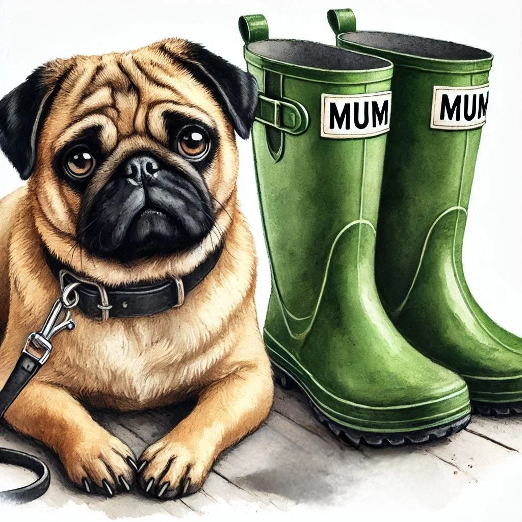 Tan Pug Mothers Day Card