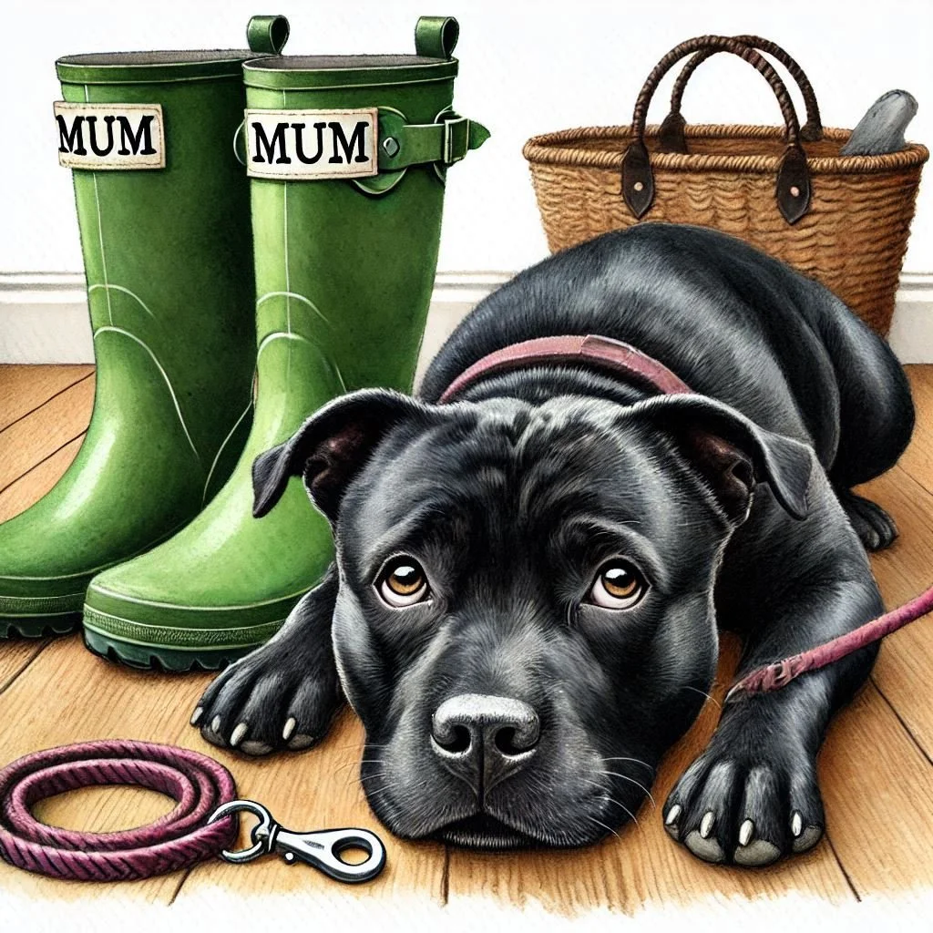 Black Staffy Mothers Day Card