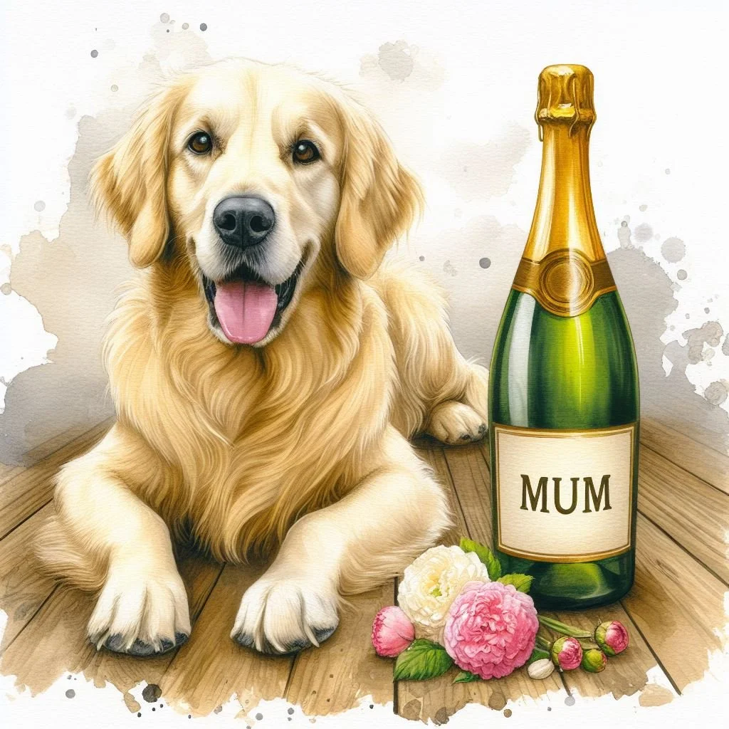 Golden Retriever Mothers Day Card
