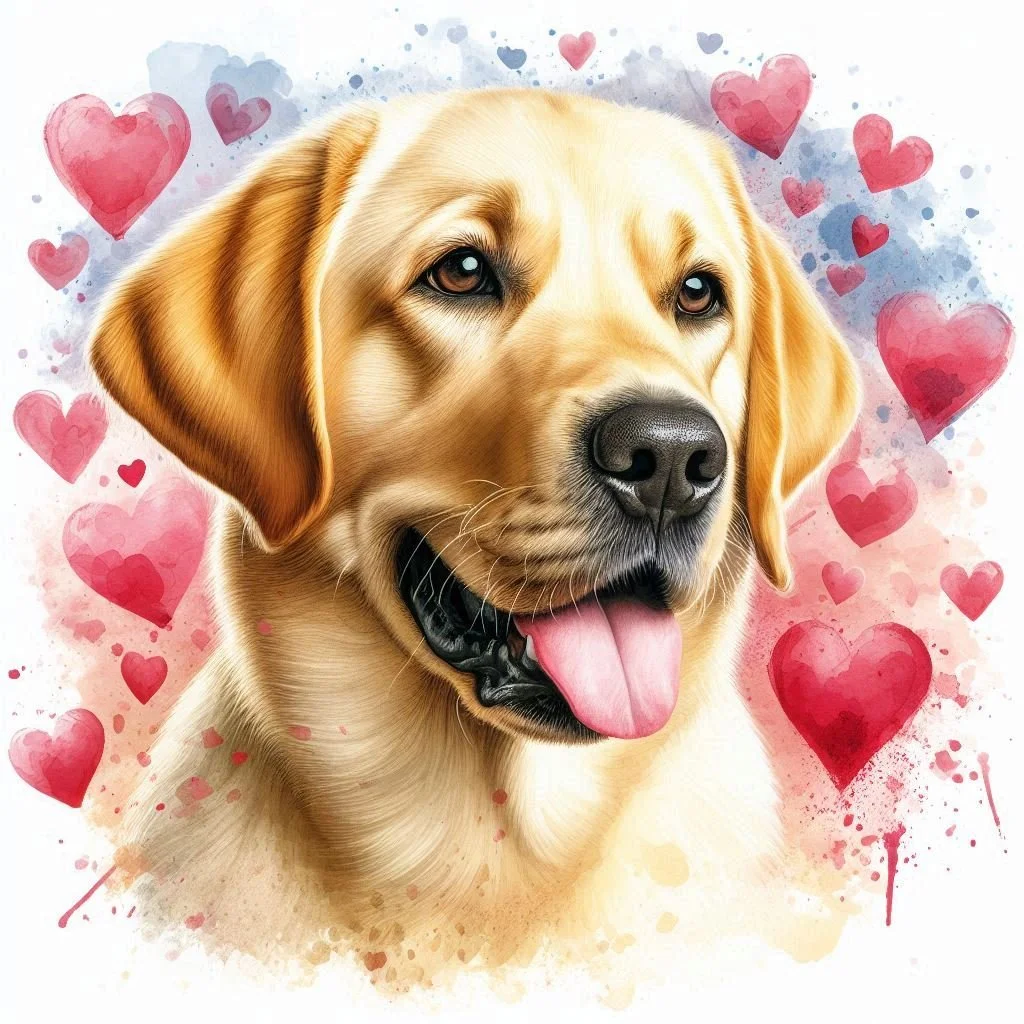 Yellow Labrador Valentine Card