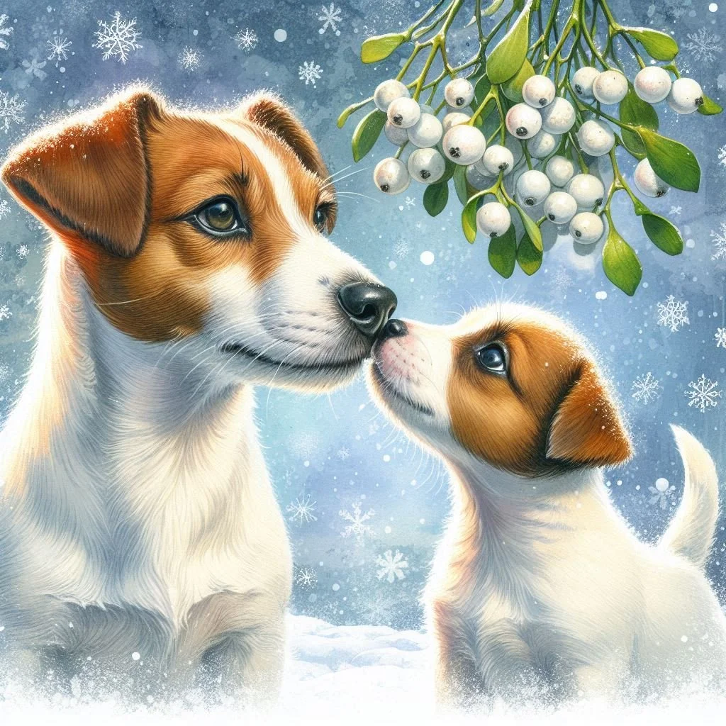 Jack Russell Puppy Christmas Card