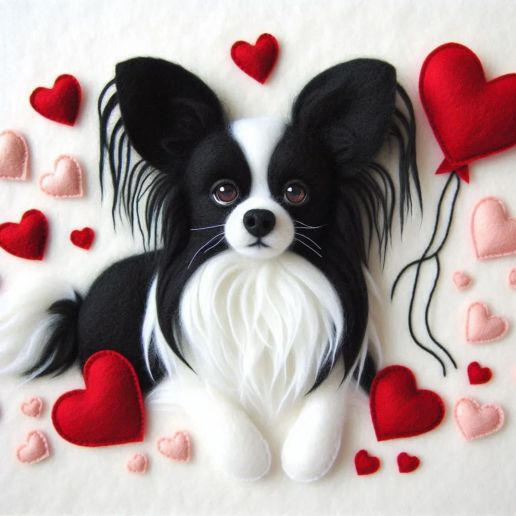 Papillon Valentine Card