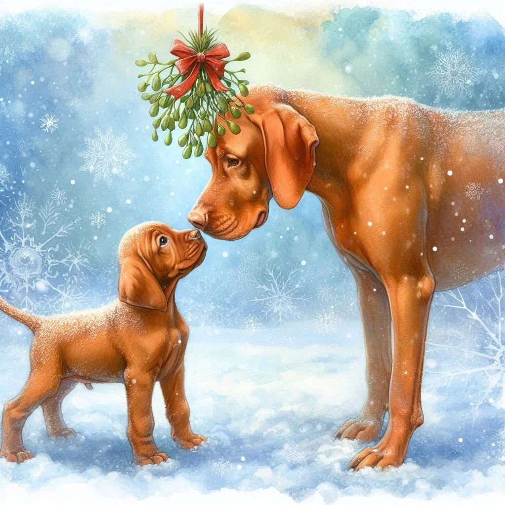 Vizsla Puppy Christmas Card